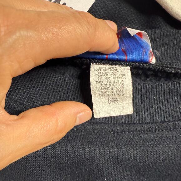 Vintage Ugly Christmas Sweatshirt Women's Large Black Glitter White Puffy Paint - Picture 4 of 5